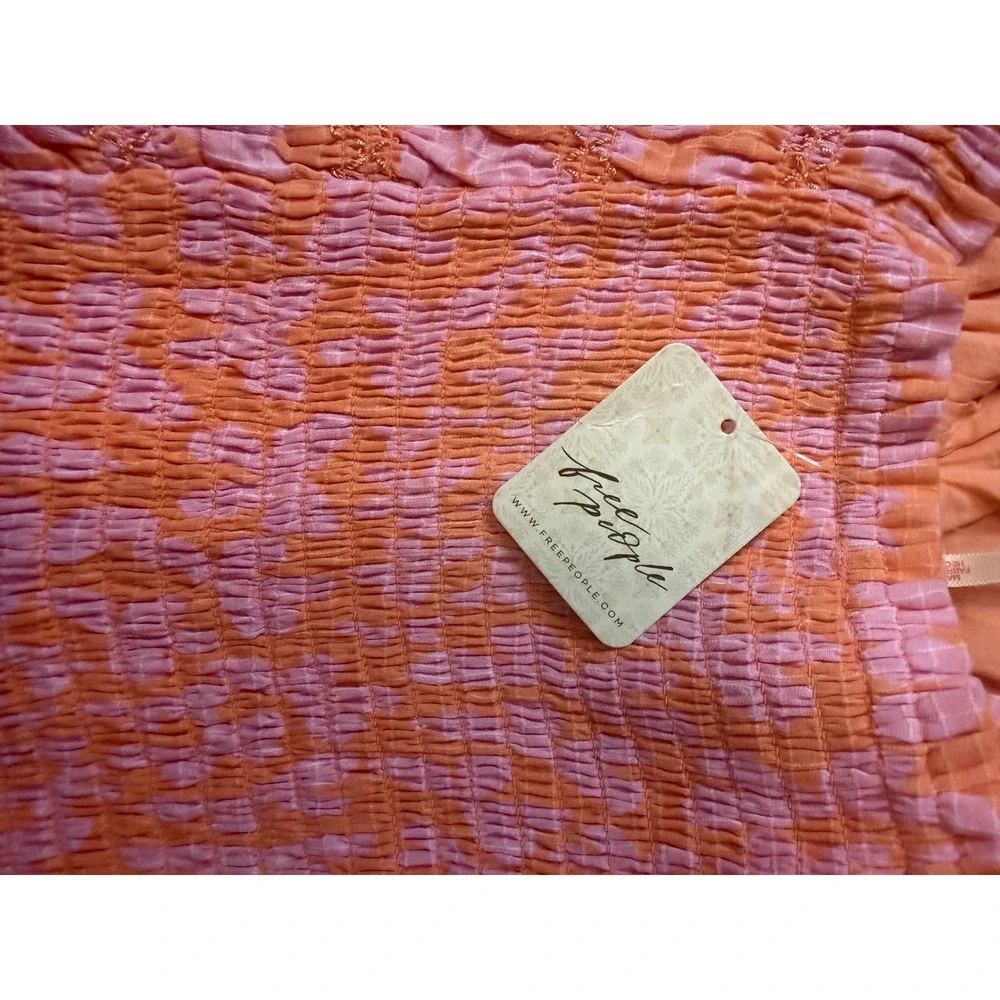 Free‎ People Embellished Bubble Mini Dress Shell Coral Pink Orange OB2249861 XS